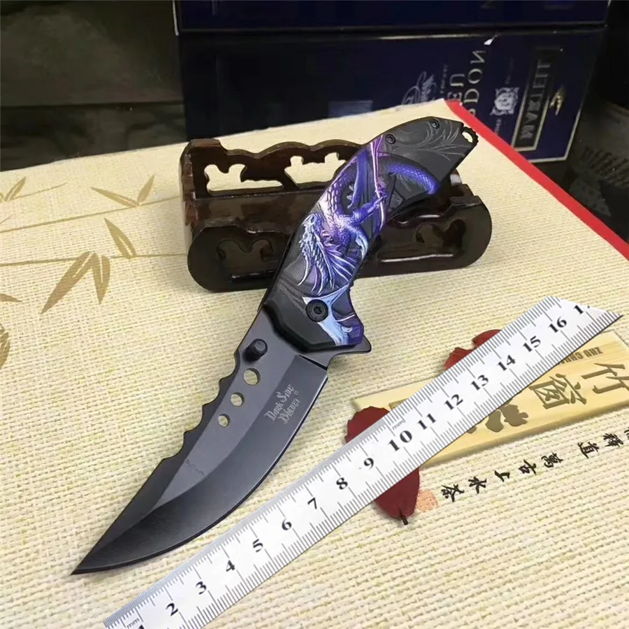 

Outdoors Dragon High Quality 440C Stainless Steel Camping Hunting Army Survival Knife Outdoor EDC Tools Tactical Knives Gift