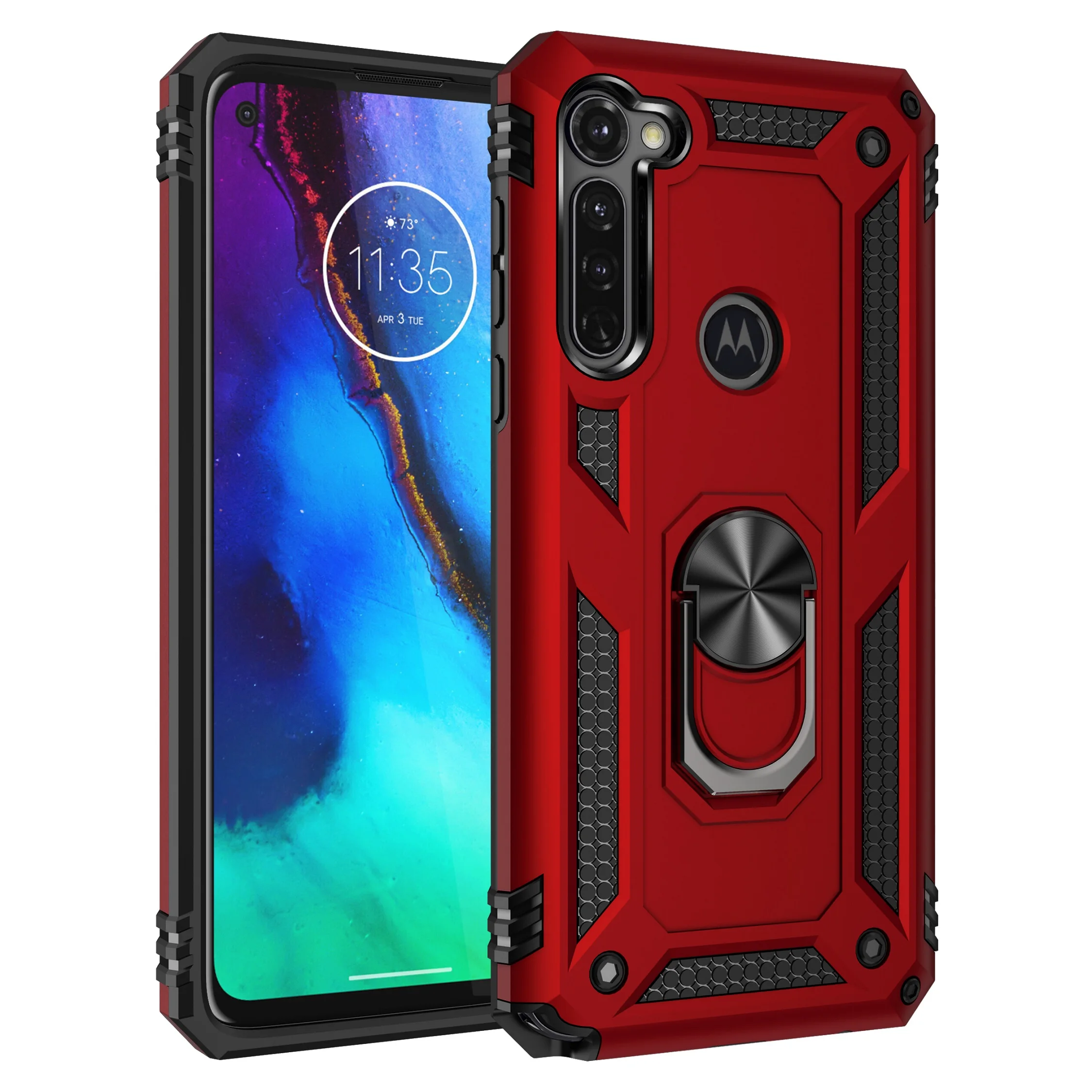 Phone Case For Motorola G G6 G7 P40 One Pro Plus Power Play Fast Stylus Action Vision Macro Zoom Armor With Ring Bracket Cover Phone Case For Motorola G G6 G7 P40 One Pro Plus Power Play Fast Stylus Action Vision Macro Zoom Armor With Ring Bracket Cover