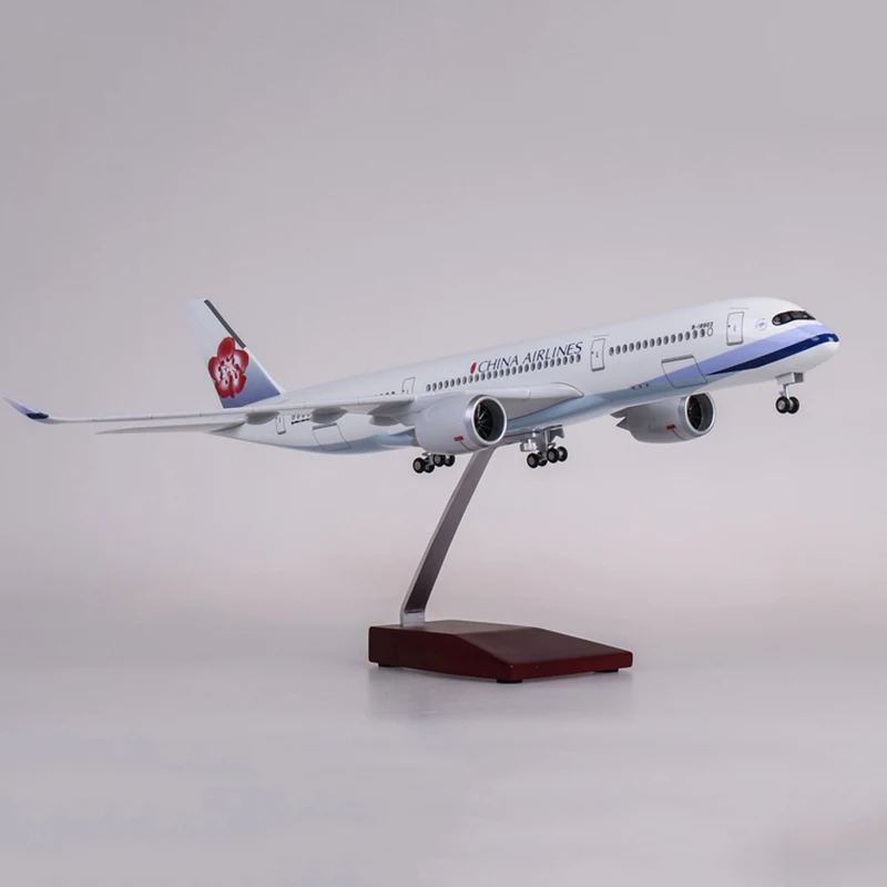 47 см 1/142 масштаб самолет Airbus A350 Тайвань Китай авиакомпания Модель W светильник шасси литья под давлением пластиковая Смола самолет коллекция