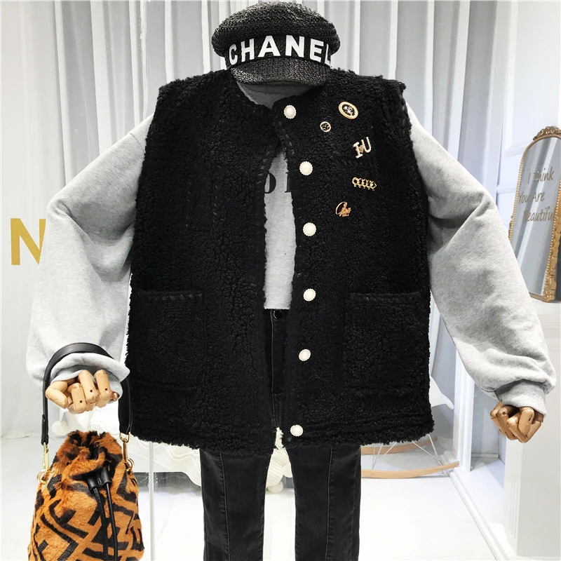 

Appliques Cardigan Vest of Women High Street Solid O-Neck Open Stitch Vest for Women Sleeveless Fasion Abrigos Mujer 2019