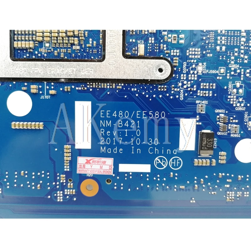 Akemy NM-B421 материнская плата для ноутбука ThinkPad E480 E580 01LW922 оригинальная материнская плата полностью протестирована с I3-7100 2 Гб