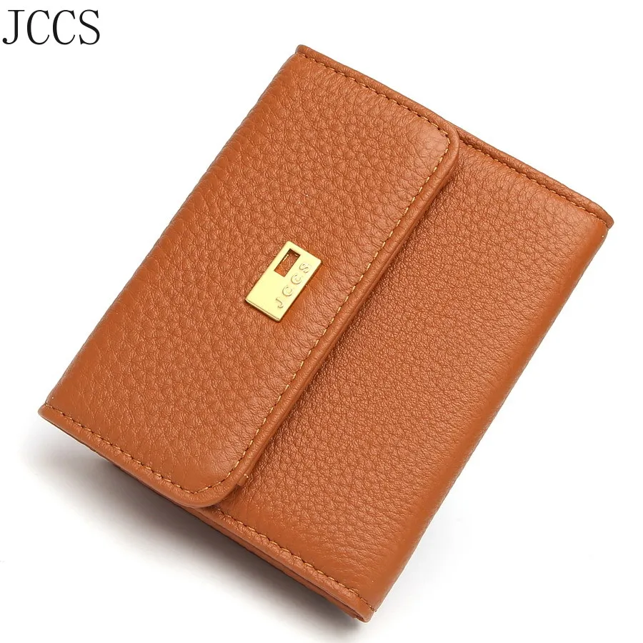 JCCS Designer Wallets Women's Folding Genuine Leather Wallet Ladies Lock Catch Short Purse Clutches Card Holder Purse JCCS Designer Wallets Women's Folding Genuine Leather Wallet Ladies Lock Catch Short Purse Clutches Card Holder Purse