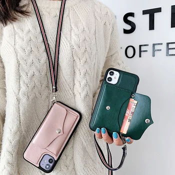 

Suitable foriPhone XRXSMax mobile phone case handbag wallet mobile phone case iPhone11pro card bag leather lanyard retro simple