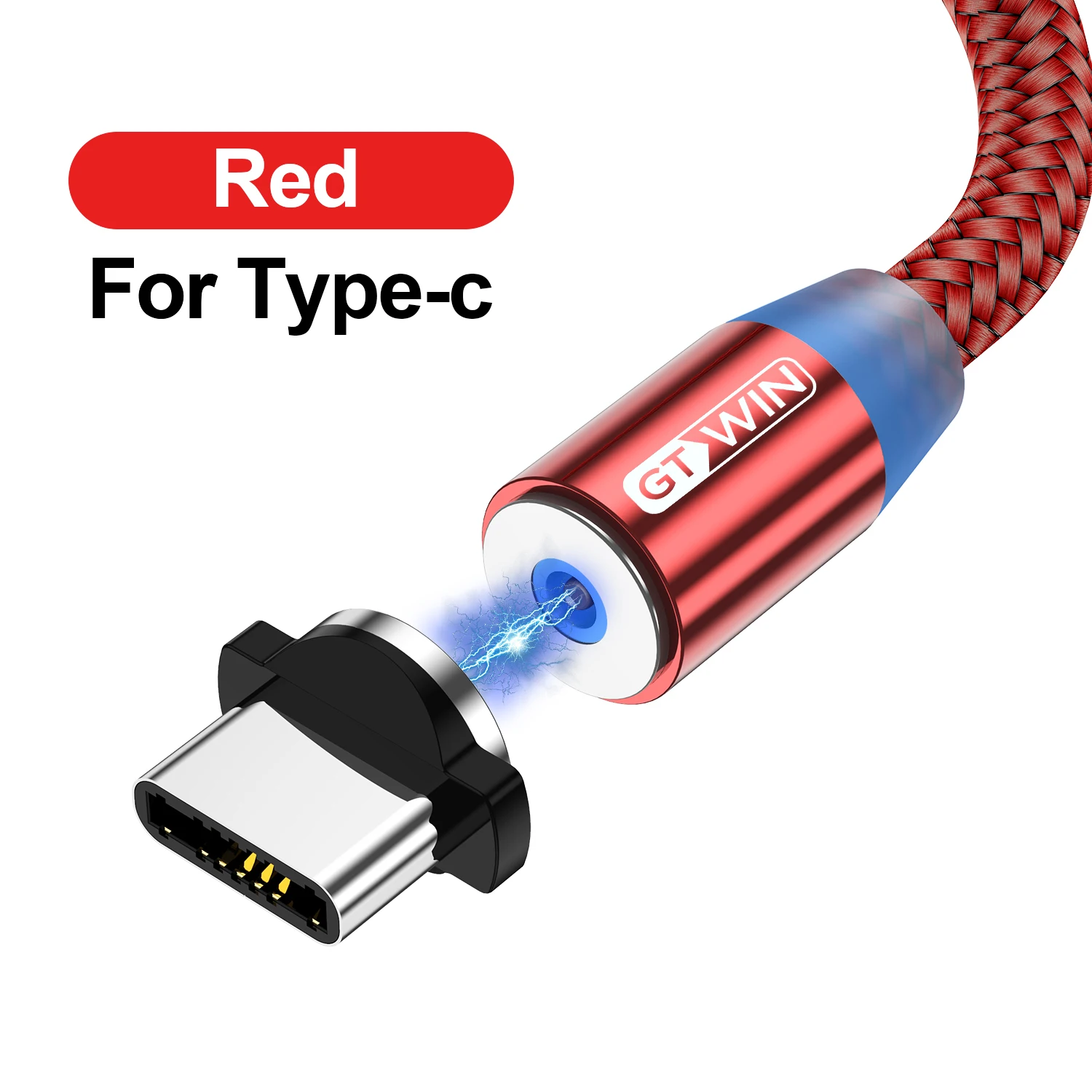 GTWIN Магнитный Micro USB кабель для iPhone 7 зарядное устройство Шнур магнит Тип C кабель 3 м USB C Быстрая зарядка для samsung S9 Plus iPad Pro - Цвет: For Type C Red