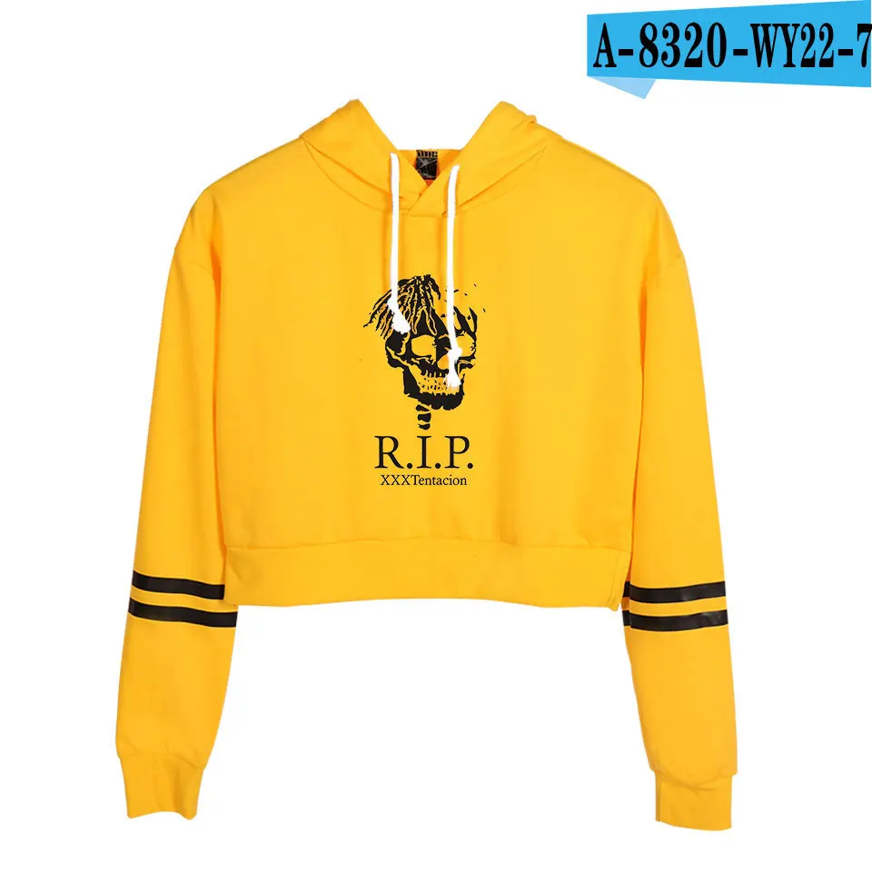 A8320-7 Модный принт sudadera xxtentacion толстовки с капюшоном женские укороченный топ рубашка пуловер Толстовка Revenge Harajuku одежда - Цвет: A8320-7