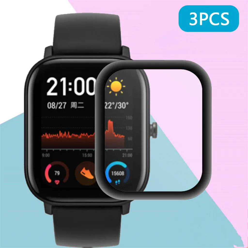 Защитная 3d-пленка на весь экран с изогнутыми краями для смарт-часов Xiaomi Amazfit GTS BIP