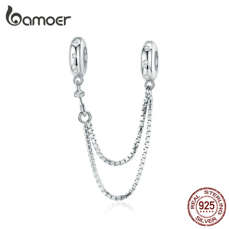 Подлинная Серебряная защитная коробка bamoer подвеска-цепочка для оригинальных