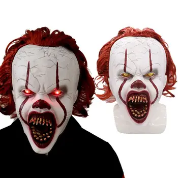 

Horror Scary LED Glowing Clown Mask for Masquerade Halloween Party Latex Full Face Masks for Adults