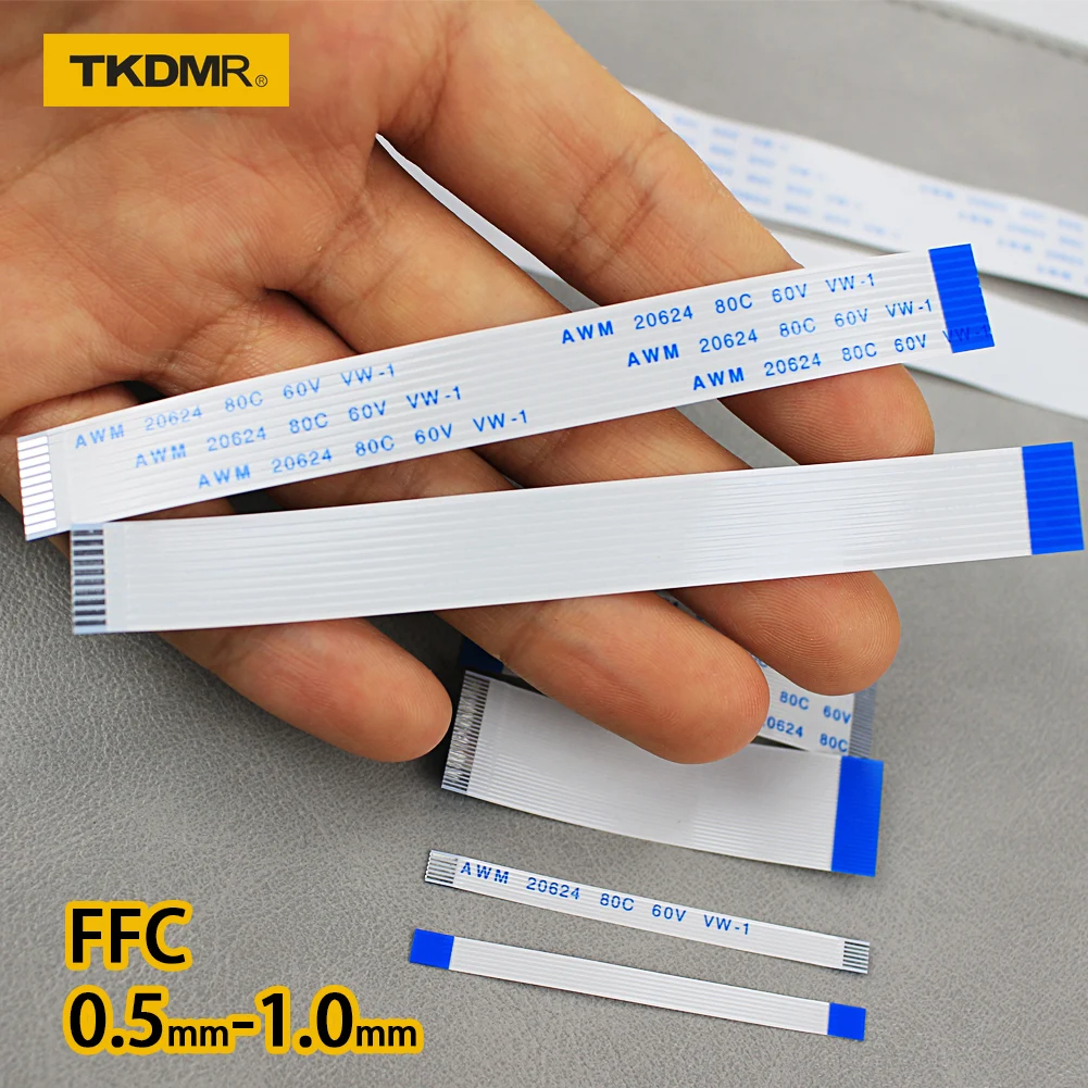 Flat flexible cable FFC FPC LCD cable AWM 20624 80C 60V VW-1 FFC-0.5MM 4P/5P/6P/8P/10P/12P/14P/16P/18P/20P/24P/26P/30P/32P flexible flat cable