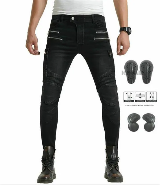 Green Motorcycle Pants Men Motocross Racing Trousers Cargo Jeans Touring Riding Pantalon Moto Pants Motorcycle Equipment Pants JES-11 Black upgrade