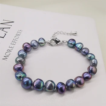 

DMBFP156 Natural Freshwater Pearl Bracelet Black/White/Pink/Purple Pearl Bracelet Women Gift