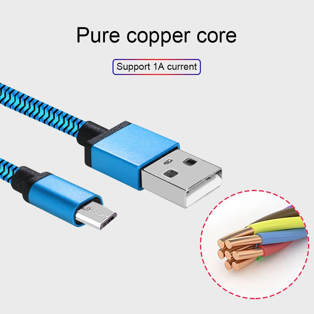 1 м 2 м Micro USB кабель для samsung, кабель для быстрой зарядки данных, Белый Оранжевый, кабель для быстрой зарядки 1A 1.7A для Xiaomi Microusb Кабели