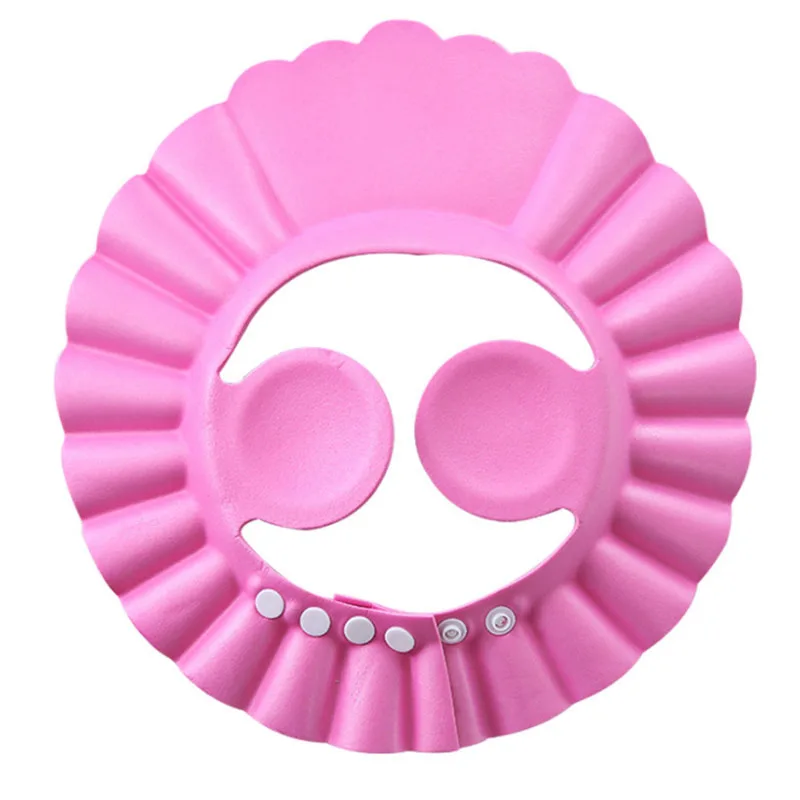 Детская шапочка для душа детская шапочка для шампуня безопасная Детская ванна водонепроницаемый козырек Регулируемый головной убор защита глаз волосы детские товары - Цвет: Розовый