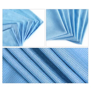 

5Pcs Car Microfiber Glass Cleaning Towel Blue Microfiber Polishing Window Windshield Washing Cloth Wash Towel high quality