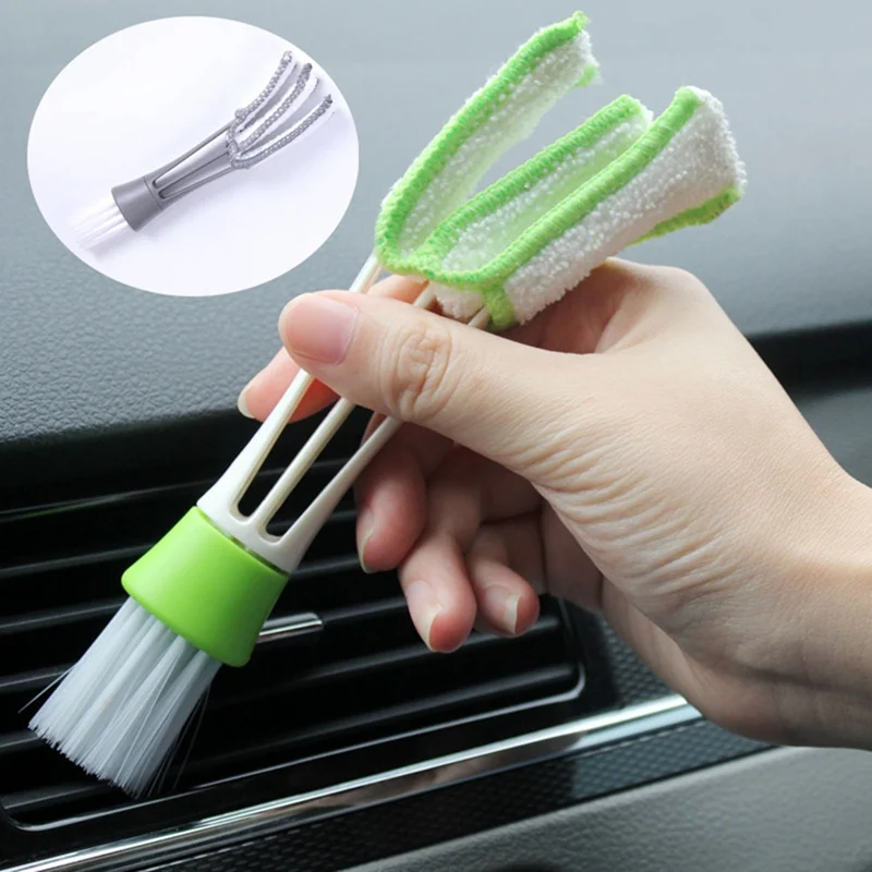 

New Car Cleaninig Brush Clean Tools Cloth Sponge Dust Blinds Cleaner Window Keyboard Computer Gap Ornaments Car Accessories