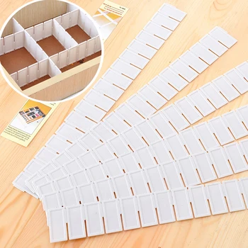 

6pcs/set Adjustable Drawer Clapboard Partition Divider Cabinet DIY Grid Storage Organizer DIY Grid Storage Organizer
