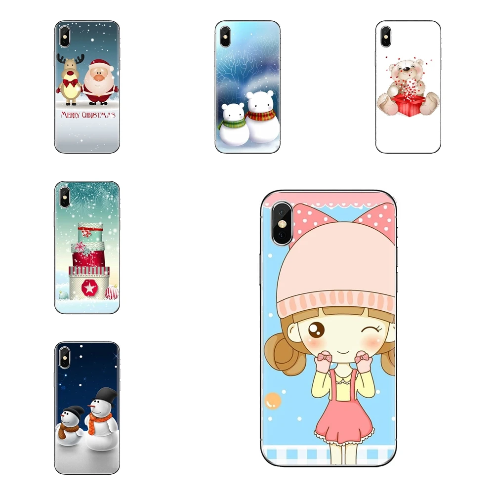 Transparent Soft TPU Case cute Merry Christmas snowman For Samsung Galaxy S3 S4 S5 Mini S6 S7 Edge S8 S9 S10 Plus Note 3 4 5 8 9 |