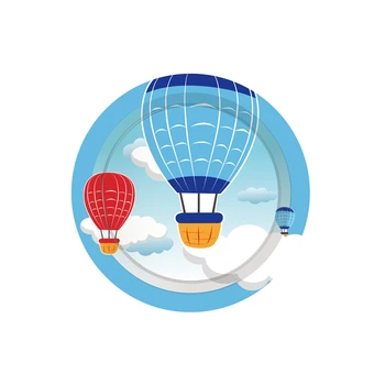 

24pcs Baby Shower Aviator Tableware Party Decorations Hot Air Balloon Disposable Dessert Plates Happy Birthday Kids Party Favors