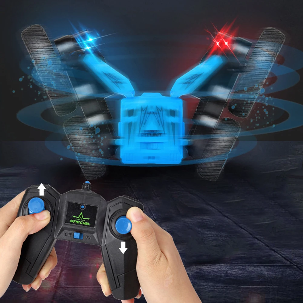 4WD RC Stunt Car 2,4 Ghz RC Stunt Car высокоскоростная поворотная гусеничная машина с поворотом на 360 градусов Двусторонняя вращающаяся машина с поворотом
