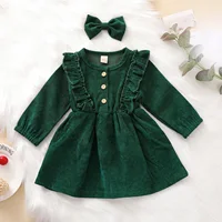 Mädchen Cord Kleid Langarm für Herbst & Winter – Bild 5