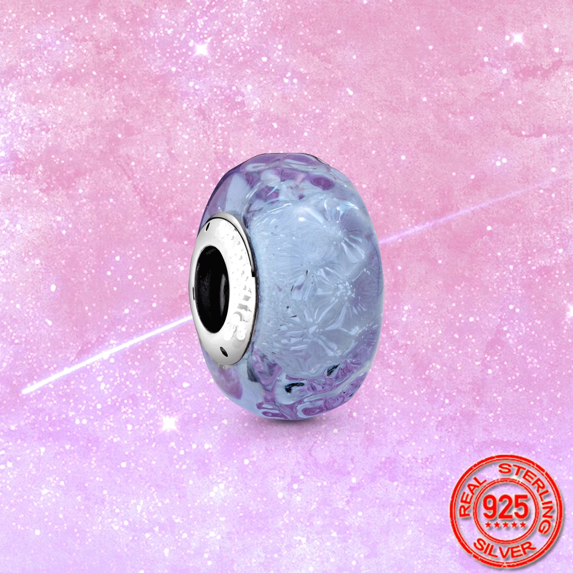 Женские волнистые бусины из муранского стекла серебро 925 пробы|Бусины| |