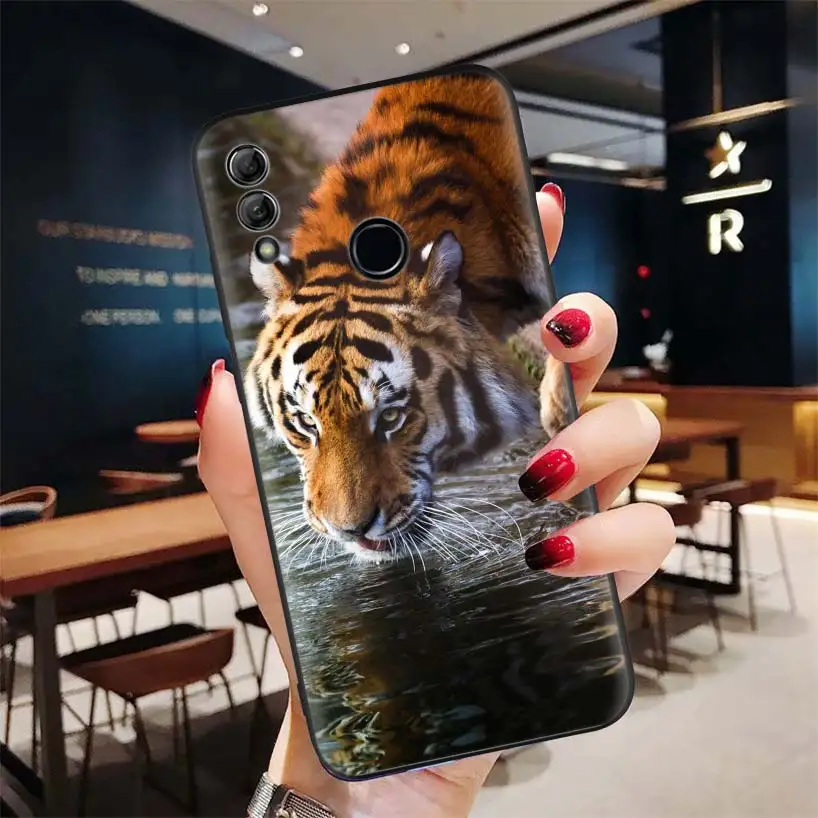 Абстрактный тигра на Луне черный чехол для huawei Y9 Y5 Y6 Y7 Honor 10 9 Lite 9X8X8 S 8A фотоаппаратов моментальной печати 7S 7A 10i 20i V20 чехол для телефона Capa - Цвет: BD001-10
