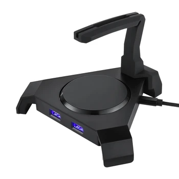 

MOTOSPEED Q20 Gaming Mouse Bungee Cable Holder with 4 Port USB Hub -4 LED Color Modes with RGB Lighting - Wire