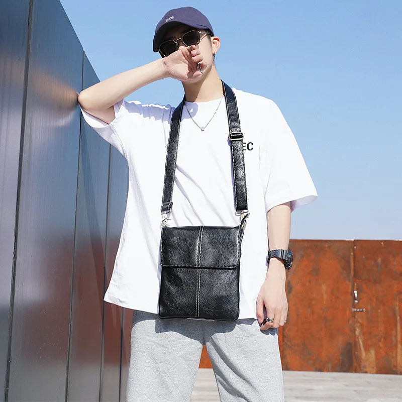 

New Men's Small Bag Business Leisure Single Shoulder PU Leather Leisure Fashion Bags