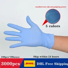 CE 3000pcs DHL Free PVC High Elasticity Disposable Waterproof  Gloves SGS Food Grade  Work Safety Gloves 4 Colors