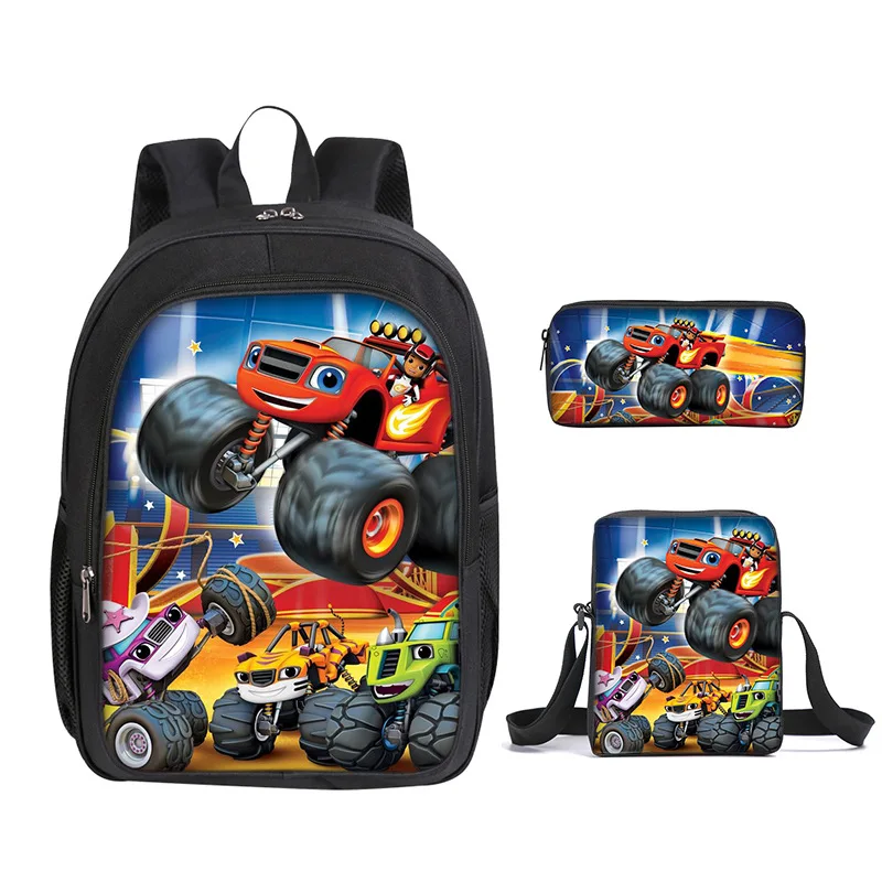 3 шт./компл. рюкзак для мальчиков с принтом Blaze and The Monster Machines детские школьные