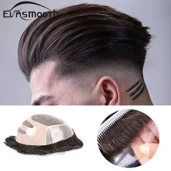 

Free Shiping Natural Hair Wig For Men Hair Prosthesis Toupee Men Adhesive Human Hair Extensions Lace Hair Replacement Systems