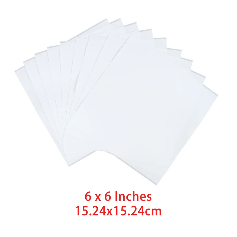 10pcs 6*6/2.5*4.75 inch Clear Double Sided Adhesive Sheets Glue Tape for Photo Albums Paper Card Making Craft DIY Scrapbooking