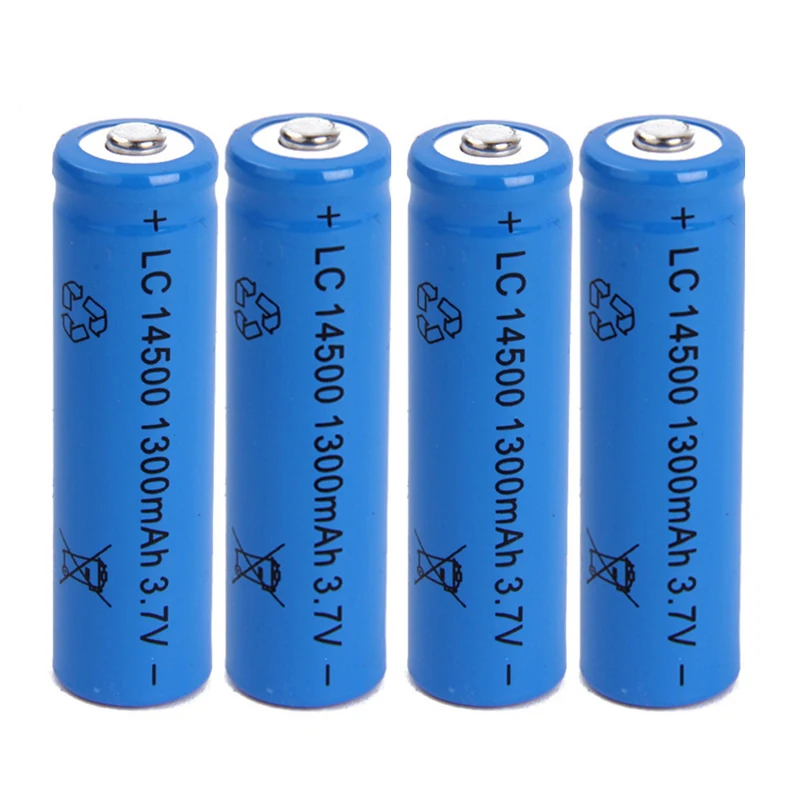 14500 батарея 3 7 V 1300mAh перезаряжаемая литий ионная для светодиодного фонарика