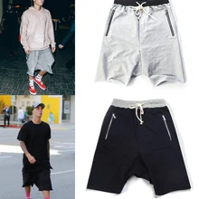 Уличная одежда, мужские шорты в стиле хип-хоп с японским принтом, повседневные Лоскутные шорты с эластичной резинкой на талии, мужские повседневные шорты с карманами CC50DK06