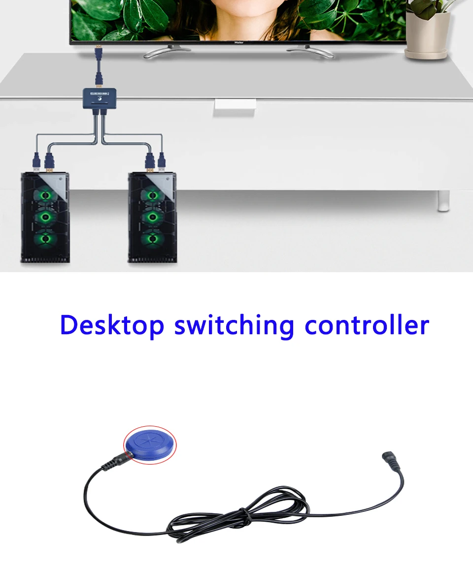 2 порта HDMI KVM переключатель с кабелем 2 компьютера поделиться монитор клавиатура и мышь