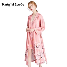 Горячая Распродажа, зимние теплые халаты для сна, пижамные комплекты, кимоно, халат, платье, платье, женский халат, сексуальный цветок, длинная Пижама, M-2XL