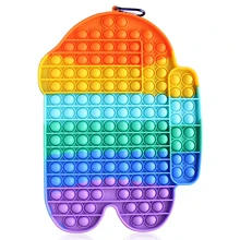 Jouet anti stress en Silicone de grande taille, Pop Pop, anti stress, bulle sensorielle, fossette Simple 