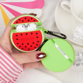 

Watermelon Earphone Case For AirPods 1 2 Soft Silicon Wireless Bluetooth Charging Box For Airpods 1 2 Protective Cover Hook