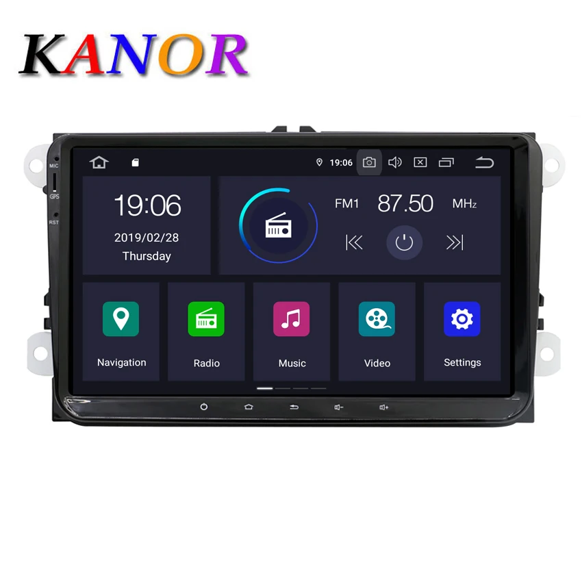 

KANOR IPS Android 9.0 2+16g 2 Din Car DVD Player For Passat Golf 5 6 Polo Bora With Autoradio Stereo GPS Navigation System