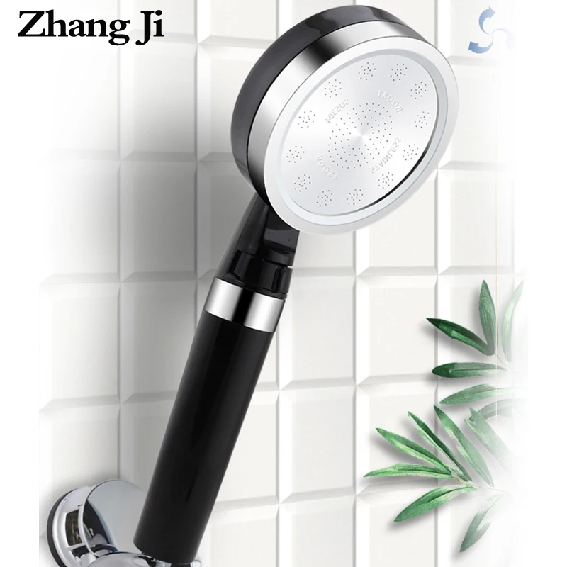 

Zhangji Black Big Panel Adjustable Shower Head with Stop Switch Water saving High Pressure Skin Care Shower ABS plastic