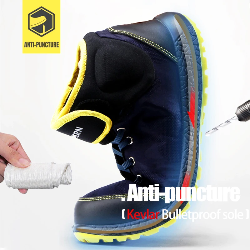 MODYF/Мужская Рабочая защитная обувь со стальным носком; Легкие противоскользящие строительные защитные ботинки