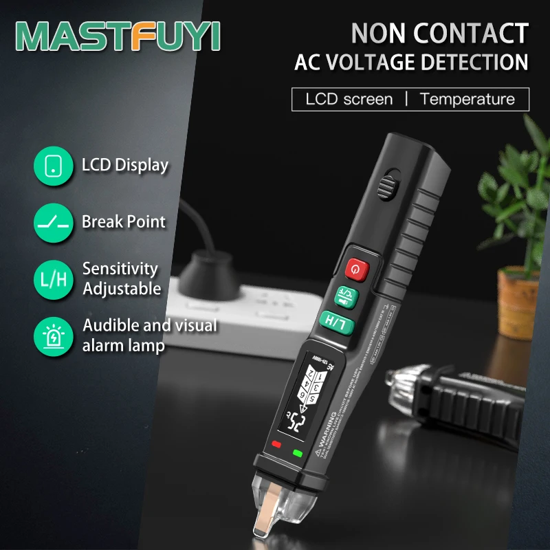 Non-Contact AC Voltage Detector Electrical Tools LCD Visual Smart Indicator Tester Pen Test 12-1000V | Инструменты