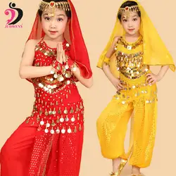 2019 детские танцевальные костюмы для живота Детские костюмы для восточных танцев Одежда для танца живота Индийские танцы Болливуд 3 цвета