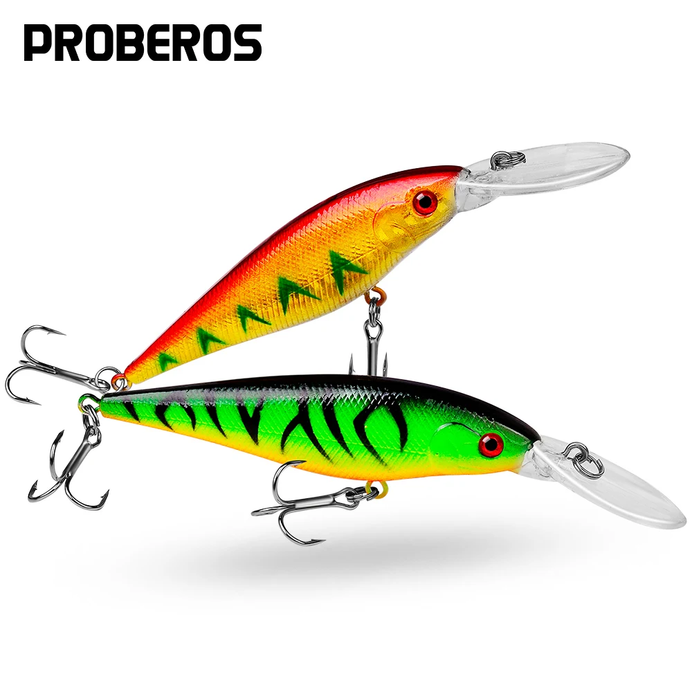 

PROBEROS 1pcs Minnow Fishing Lures 11.5cm-4.53" 0.37oz-10.5g with 6# Hook Wobbler Bass Artificial Bait Floating Hard Lure Pesca