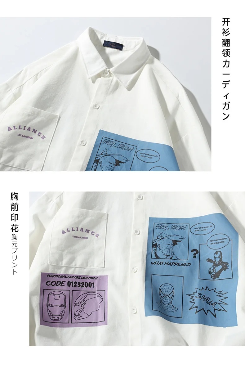 Мужская рубашка быстрая мода осень весна chemise homme Повседневная Свободная рубашка с длинным рукавом с принтом