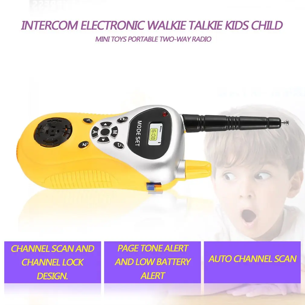 YKS 2 pcs Mini walkie talkie kids Radio Retevis Handheld Toys for Children Gift Portable Electronic Two-Way Radio communicator