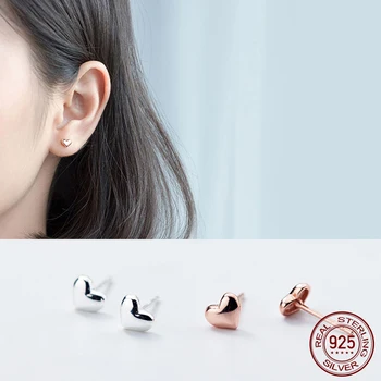 

La Monada Glossy Heart Stud Earrings For Women Silver 925 Fine Women Earrings In Jewelry Stud Earrings 925 Sterling Silver
