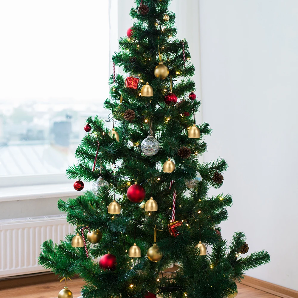 Description Picture 6 of item1pc Christmas Metal Small Pure Copper Bell Tree Pendant Decoration Xmas Party Wind Chimes Diy Material Crafts Accessories NEW