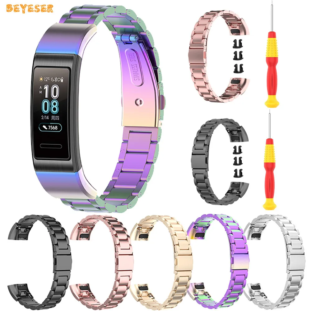 

Metal Strap For Huawei Band 4 Pro Watch Bracelet For Huawei Band 3/ 3 Pro Stainless Steel Watchband Wristband Correa With Tool