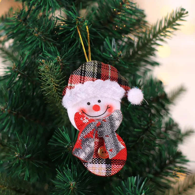 Счастливого Рождества орнамент «Подарок на Рождество» Санта-Клаус Снеговик Дерево Игрушка Кукла подвесные украшения для дома - Цвет: 37